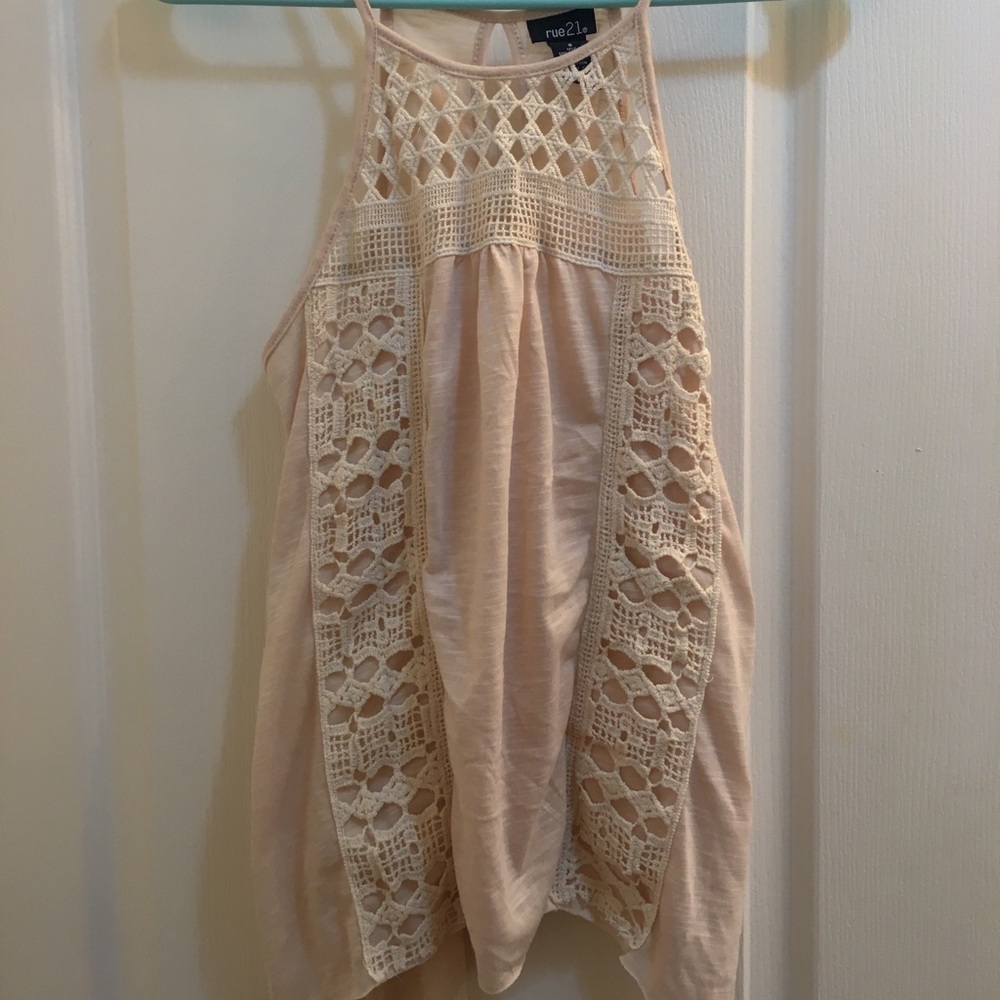 Cute tan lacy tank